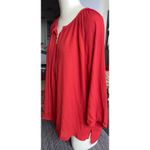 Michael Kors Michael Long-slv Red Top, Sz L Photo 2