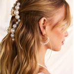 Ettika  PEARL AND 18KT GOLD PLATED BEADED HOOP EARRINGS, $60 Photo 1
