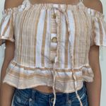 PacSun  striped off the shoulder ruffle top Photo 2