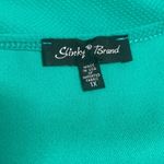 Slinky Brand  1X Green Shift Mini Dress Pockets Side Slits Textured Stretch Work Photo 7