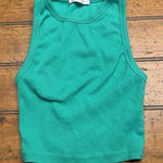 ZARA  green crop length‎ tank top small junior Photo 0