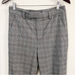 ZARA  Woman Plaid Dress Pants Cuffed Hem Size 4 Gray Faux Pockets Cropped Fit Photo 1