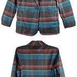 CAbi  3850 Medium Holiday Plaid Blazer Artsy Whimsigoth Witchy Cocktail Jacket Photo 0