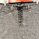Hudson  High Rise Bullocks Lace-Up Skirt in Washed Denim Black Size 32 Photo 2