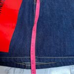 Calvin Klein Jeans  HR Raw Denim MINI Skirt with Vinyl Sleeve Logo Sz 27 Photo 3