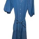 Madewell Tie-Waist Tiered Midi Dress in Windowpane Sz 6 Photo 9