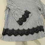 Prómesa Promesa Striped Bell Sleeve Lace Blouse V Back Women’s Size Large Photo 1
