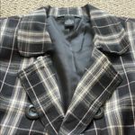Dialogue Black and Cream Plaid Blazer Photo 2