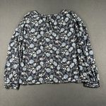 Old Navy Old Navy Shirt Womens Medium Blue Floral Long Sleeve Trim Cuff Pullover Top Photo 10