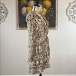 Bardot  Size 6 Alessia Cream Black Floral Long Sleeve Tiered Ruffle Mini Dress Photo 2