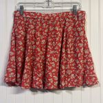 American Eagle Floral Flutter A Line Circle Skater Mini Skirt Size M Pink Ivory Photo 3