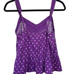Aeropostale Purple with White Polka Dot Adjustable Strap Tank Y2K Eyelet SZ M Photo 1