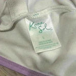 Kona Sol  Purple Stripe V Neck Low Back High Leg One Piece Swimsuit Size L Photo 2