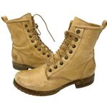 Frye Veronica Combat Boots Lace Up Vintage Pull Up Leather Moto Photo 4
