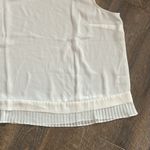 LC Lauren Conrad Lauren Conrad White Sheer Pleated Tank Top Size  XLarge‎ Photo 1