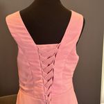 Women’s Pink Tea Length Chiffon Dress Matching Chiffon Jacket CorsetBack Size 12 Photo 7