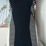 River Island  Black White Geometric Stretch Bodycon Sleeveless Sweater Dress 12 Photo 0