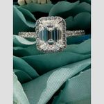 2 carat Moissanite Triangular Cut Ring with Moissanite Accents Size 7 Silver Photo 13