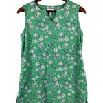 D & Co. Green Floral Sleeveless Top Womens Size M Cotton Blend Photo 0