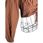 LA Hearts L.A. Hearts Women's M Long Sleeve Lace Up Crop Top Brown Sweetheart Neck Boho Photo 4