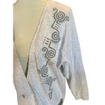 SHoK 80’s Light Gray Button Front Tribal Design Cardigan Jacket/Blazer Size XL Photo 4