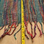 Boho Woven Fringe Scarf Set Colorful Textured Rayon Blend Cost Plus World Market Blue Photo 4