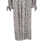 Gal Meets Glam Florence Floral Tie Cuff Long Sleeve Maxi Dress size 18 Grey Pink Photo 8