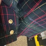 Kasper  ASL Wool Plaid Blazer 14 Navy blue green Jacket Old Money Gold buttons Photo 10