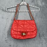 Chico's  Bag Red Orange Quilted Puffer Chain Crossbody Indie Sleek Boho Coquette Photo 1