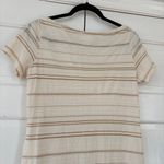 Sézane Sezane Diane Dress Beige Gold Cream Striped Mini Dress Size Medium Quiet Luxury Photo 11