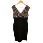 Dress Barn Black Lace V Neck Sheath Knee Length Cocktail Dress Y2K Wedding Guest Size 12 Photo 1