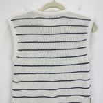 Madewell Puff Trim Sweater Vest Striped Ivory Cotton Linen Preppy Nautical S NWT Photo 13