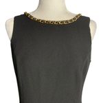 Lipsy London  Sleeveless Mini Sheath Dress 10 Black Chain Detail Back Zipper Photo 1