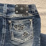 Miss Me Blue Boot Cut Jeans with Ornate Embroidery Photo 6