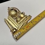 Signed AJC Gold Tone Earth Glove On A Stack Of Books Brooch Pin Photo 3