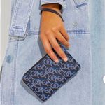 Coach -Corner Zip Wristlet Pouch- (NWT) Blue  Monogram Print Photo 0