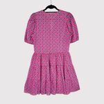 English Factory Womens Dress Pink Meredith Mini V Neck Puff Sleeve A Line Medium Photo 2