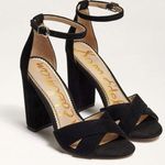 Sam Edelman {11}  Yancy Block Heel Ankle Strap Sandals in Black Suede Photo 0