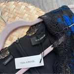 NWT yigal azrouel 2016 collection blue laced leather trim midi dress Black Size 10 Photo 2