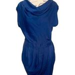 BCBGMAXAZRIA  Size Medium Dress Pleated Office Wear  Rowan Navy Blue Career Wear Photo 0