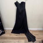 NWT Miss Circle BLACK CRYSTALLIZED CORSET HIGH SLIT SATIN GOWN size large Photo 10