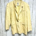 Clifford & Willis Suit Jacket Women Size 8 Yellow Single Breasted 100% Linen Photo 0