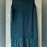 Per Se by Carlisle teal, knit merino blend sweater tunic/dress w/ pleated suede Photo 0