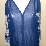 Free People Free‎ People blue tie dye Loose tunic top Blouse size  Small Photo 0