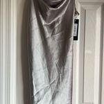 Bebe Platinum Silver Satin Mini Dress Photo 0