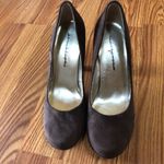 Apostrophe  Brown Faux Suede Heels Size 8 Photo 2