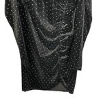 Betsey Johnson Black Power Sleeve Metallic Dot Velvet Dress Size L New Photo 5