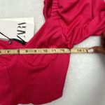 ZARA NEW- hot pink long sleeve corset crop top size medium Photo 2