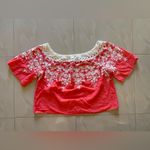Flying Tomato Summer Tropical floral crochet orange White top plus Size 2X Photo 13