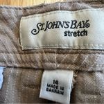 st. john's bay St. John’s Bay Stretch Capris Tan Pinstripe Size 14 Photo 2